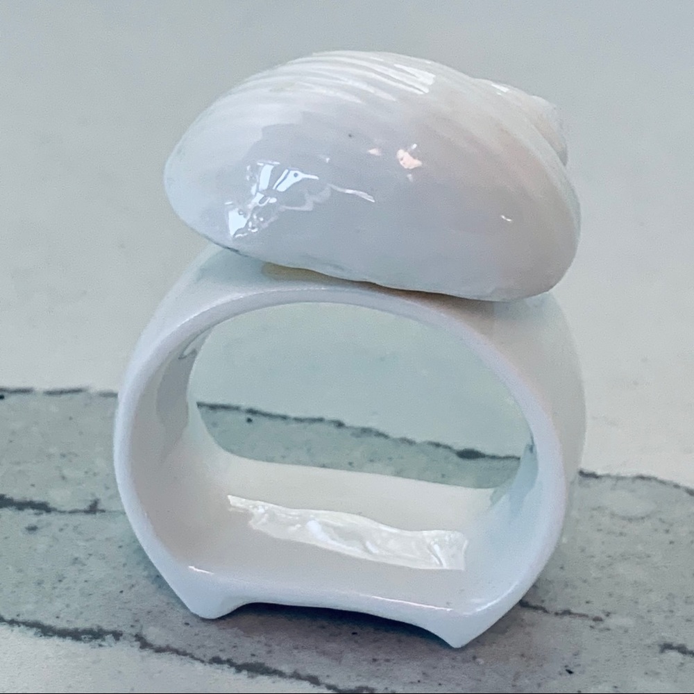 4 Bone China "Beachcomber" Shell Napkin Rings - Picture 10 of 14